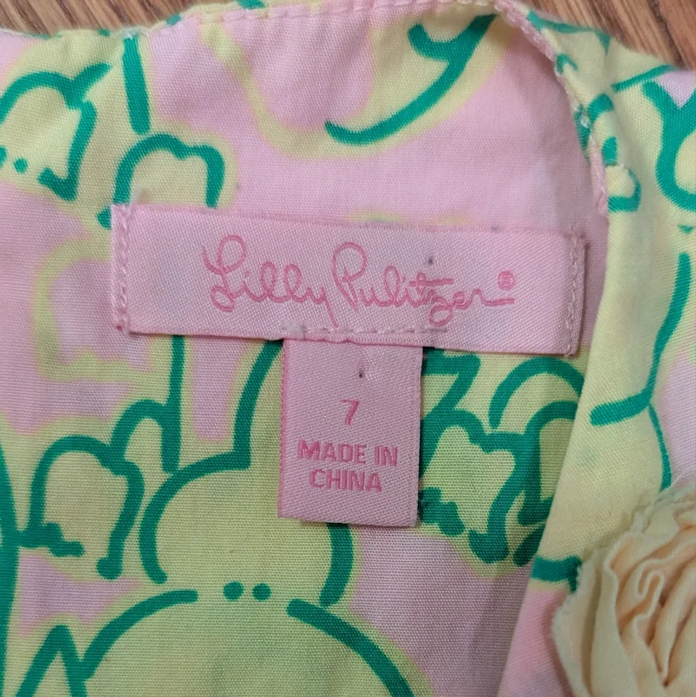 Lilly Pulitzer Pink and Green Rabbit Dress - Picture 4 of 4